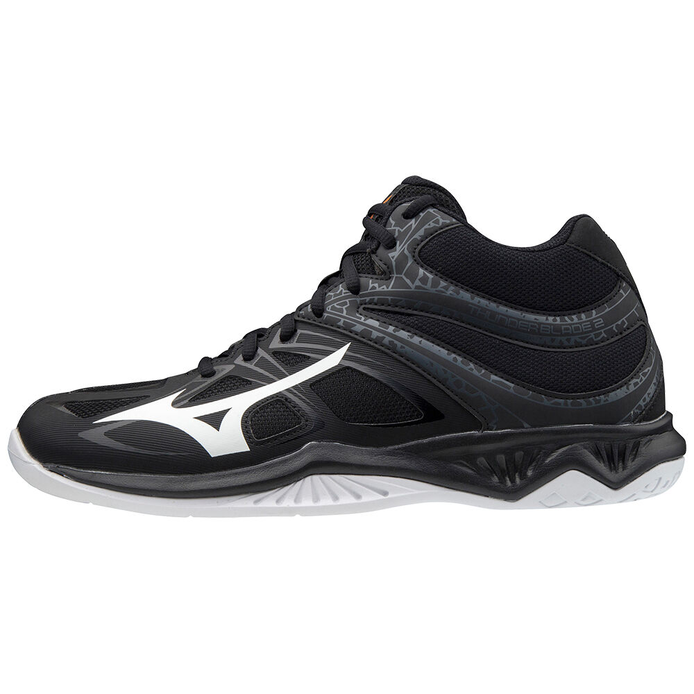 Scarpe Pallavolo Mizuno Thunder Blade 2 Mid Donna - Nere/Bianche - 19567-RAQJ